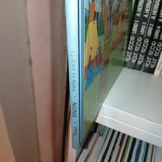 Tintín en América. Lomo de tela.