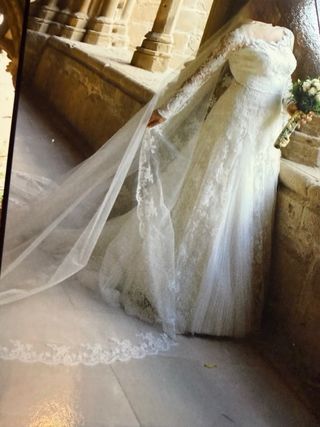 Vestido de Novia Beige de Rosa Clará. Usado 1 vez