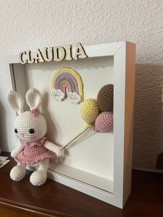 Cuadro infantil crochet regalo