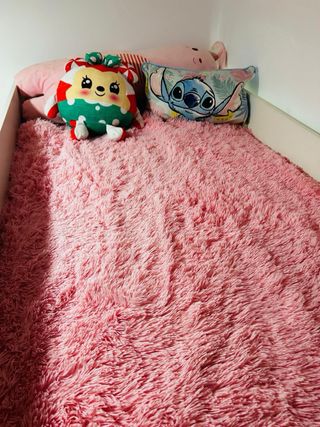 Cama juvenil con escritorio blanco