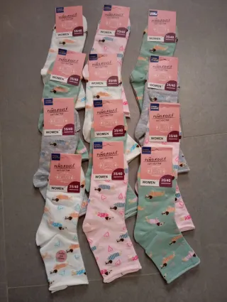 12 pares calcetines Puno Foule mujer