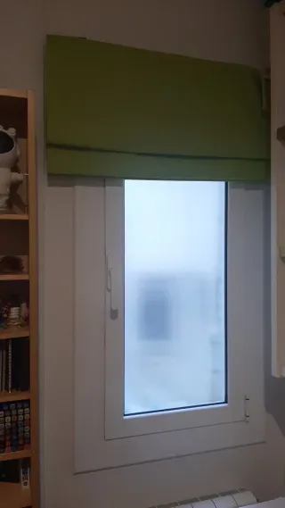 Estores verdes de algodón para habitación infantil