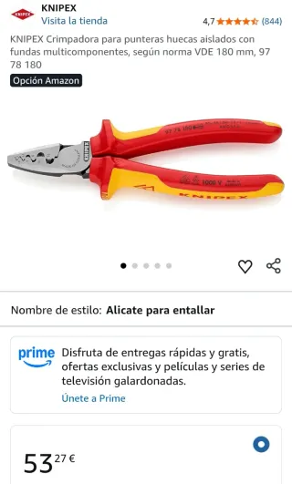 Alicate crimpadora KNIPEX 1000V