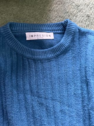 Jersey IMPRESION azul canalé