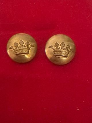 2 Botones Antiguos Corona Uniforme