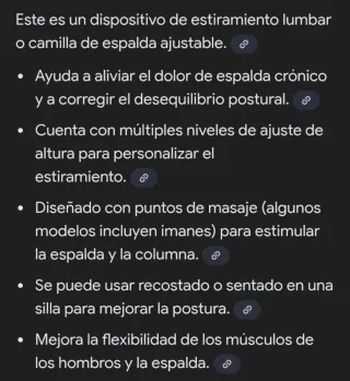 Camilla de estiramiento lumbar.Cuesta 25€