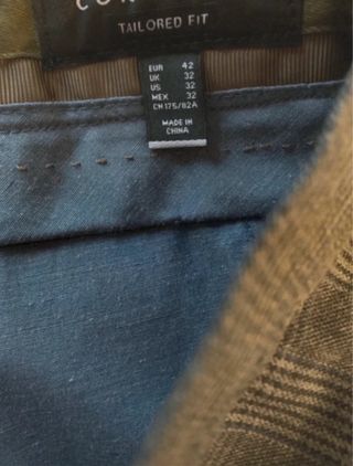 Pantalones de cuadros grises para hombre Talla 42