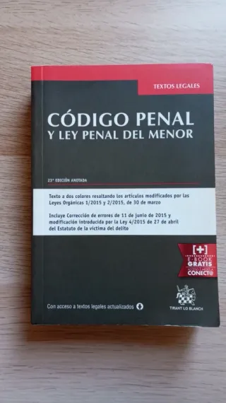 Código penal y ley penal del menor 23ª Ed. 2015...