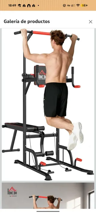 Estacion de fondos y dominadas HOMCOM + Banco