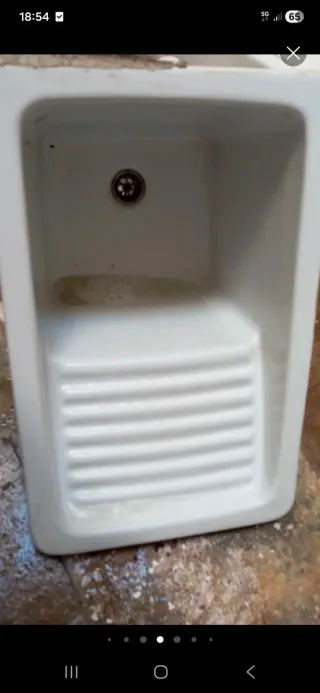 Lavadero de porcelana blanco