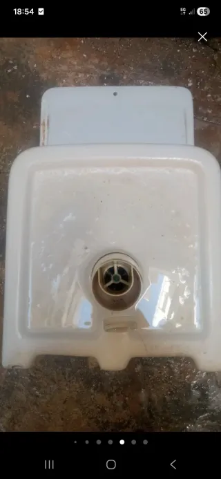 Lavadero de porcelana blanco