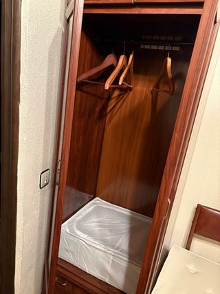 Armario ropero estrecho de madera.Se regala mesita