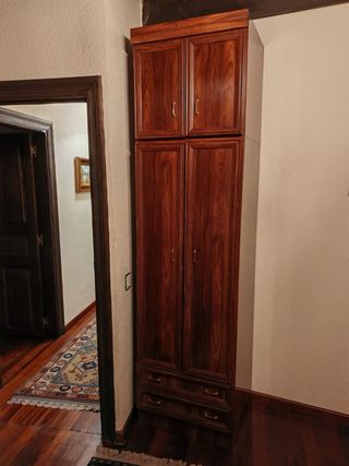 Armario ropero estrecho de madera.Se regala mesita