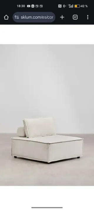 Sofá individual Vermont tela beige/verde