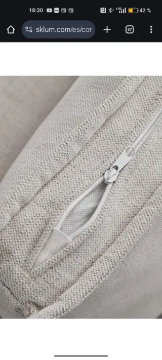 Sofá individual Vermont tela beige/verde