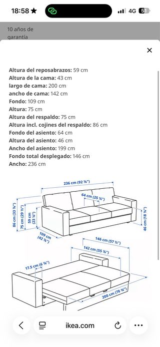Sofá Cama IKEA BARSLOV Teal
