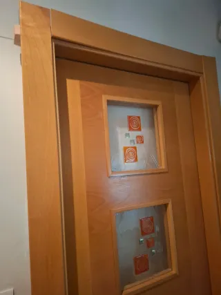 Puerta interior madera con cristal