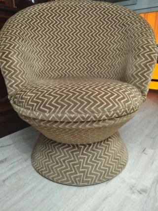 Sillón Ikea Beige/Marrón Tela Terciopelo