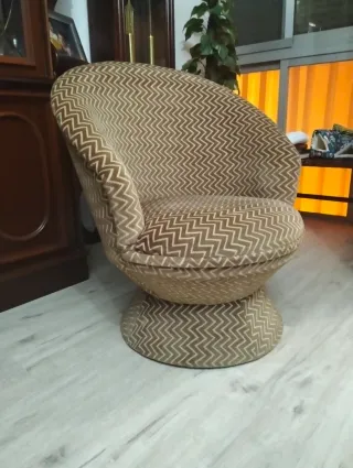 Sillón Ikea Beige/Marrón Tela Terciopelo
