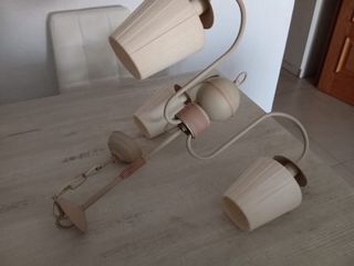 Lámpara colgante dormitorio beige