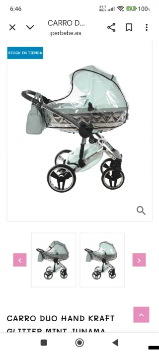 Cochecito Junama Duo Glitter Mint,