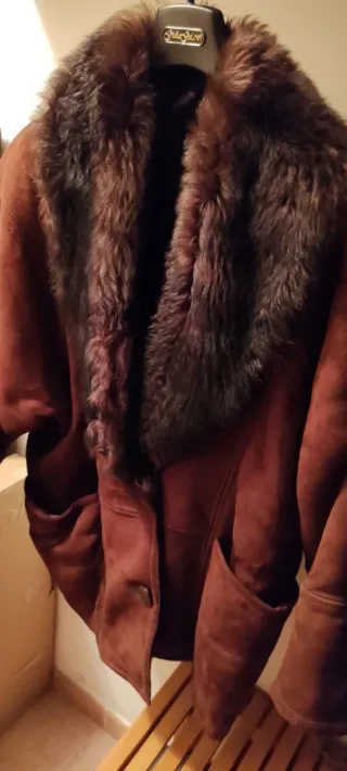 Giacca Montone Shearling Marrone Taglia L