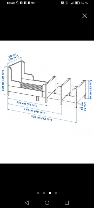 Cama infantil Ikea madera.