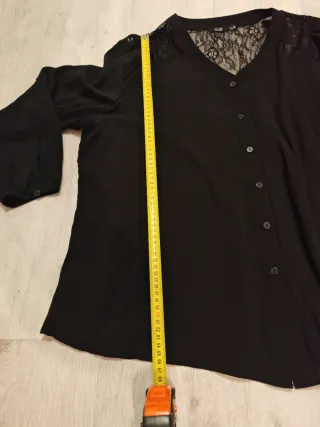 Camicia donna con pizzo nero
