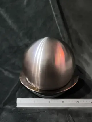 Bandeja cerámica plateada Manises con bola decorat