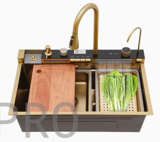 Fregadero Oro Multifunción con Pantalla Digital