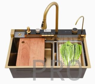 Fregadero Oro Multifunción con Pantalla Digital