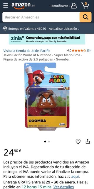 Figura GOOMBA Jakks Pacific World Nintendo (NUEVA)