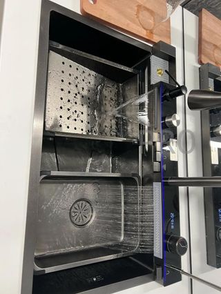 Fregadero Multifunción con Pantalla Digital y Kit de Accesorios en Acero Inoxidable