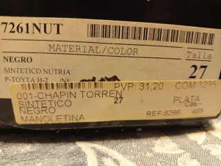 Zapatos Torrenti Talla 27