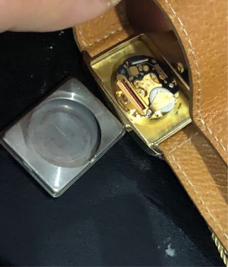 Reloj tifan Dorado con Correa Marrón