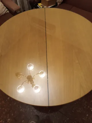 Mesa camilla con cristal y fladon