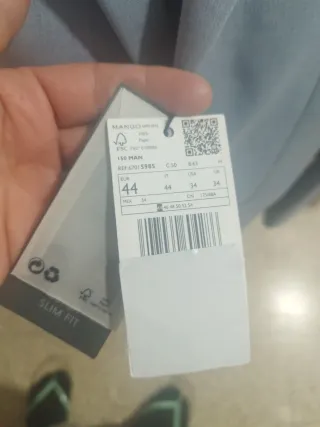 Traje Mango Azul Gris