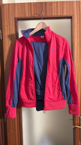 Conjunto deportivo Puma rosa y gris