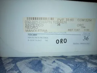 Zapatos Torrenti Talla 36 Negro/Oro