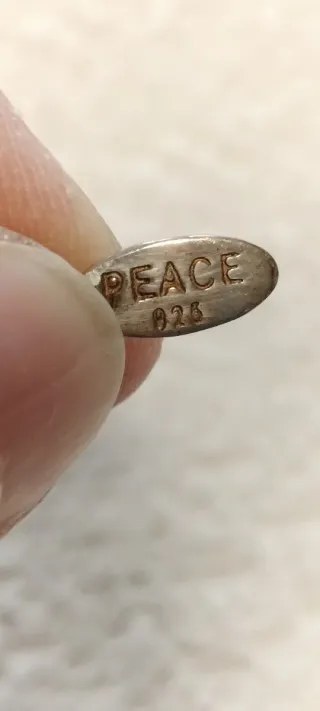 Pulsera Plata de ley con  charm de la Paz y Perla