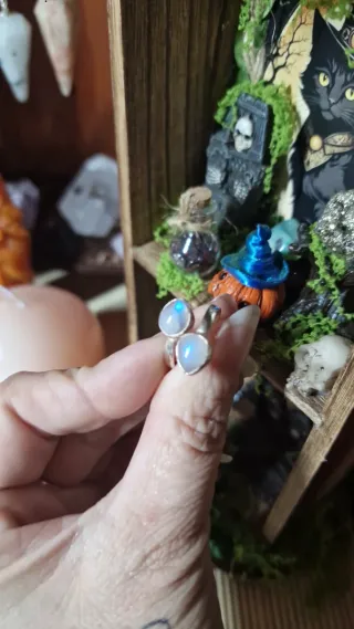 Anillo Plata Piedra Luna Ajustable