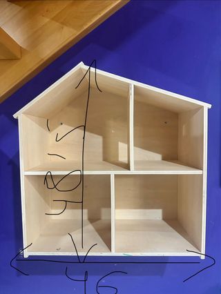 Estantería infantil casa madera.