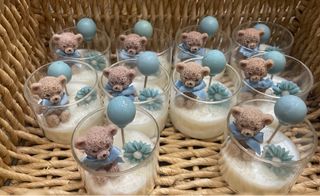 Velas Bautizo Baby Shower Osito Azul