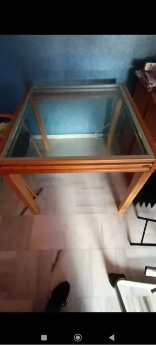 Mesa de centro madera y cristal