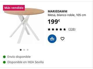 Mesa redonda madera y patas blancas