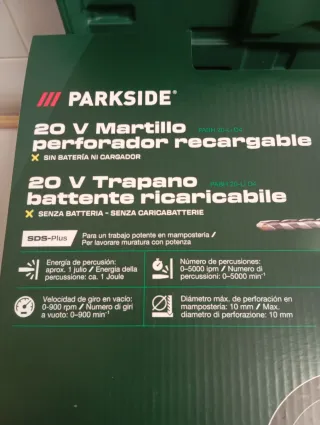 Martillo perforación Taladro Parkside pack 4 AH