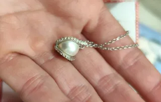 Conjunto Swarovski Collar y Pendientes Perla