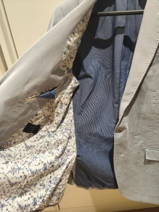 Americana hombre mil rayas azul