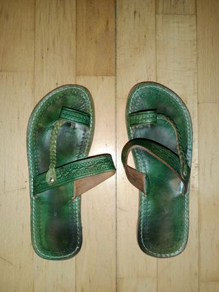 Sandalias de cuero verde talla 41