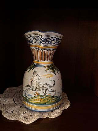 Jarrón vintage cerámica multicolor